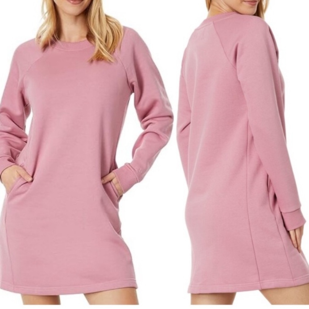 Pact Courtside Sweatshirt Dress Desert Rose L